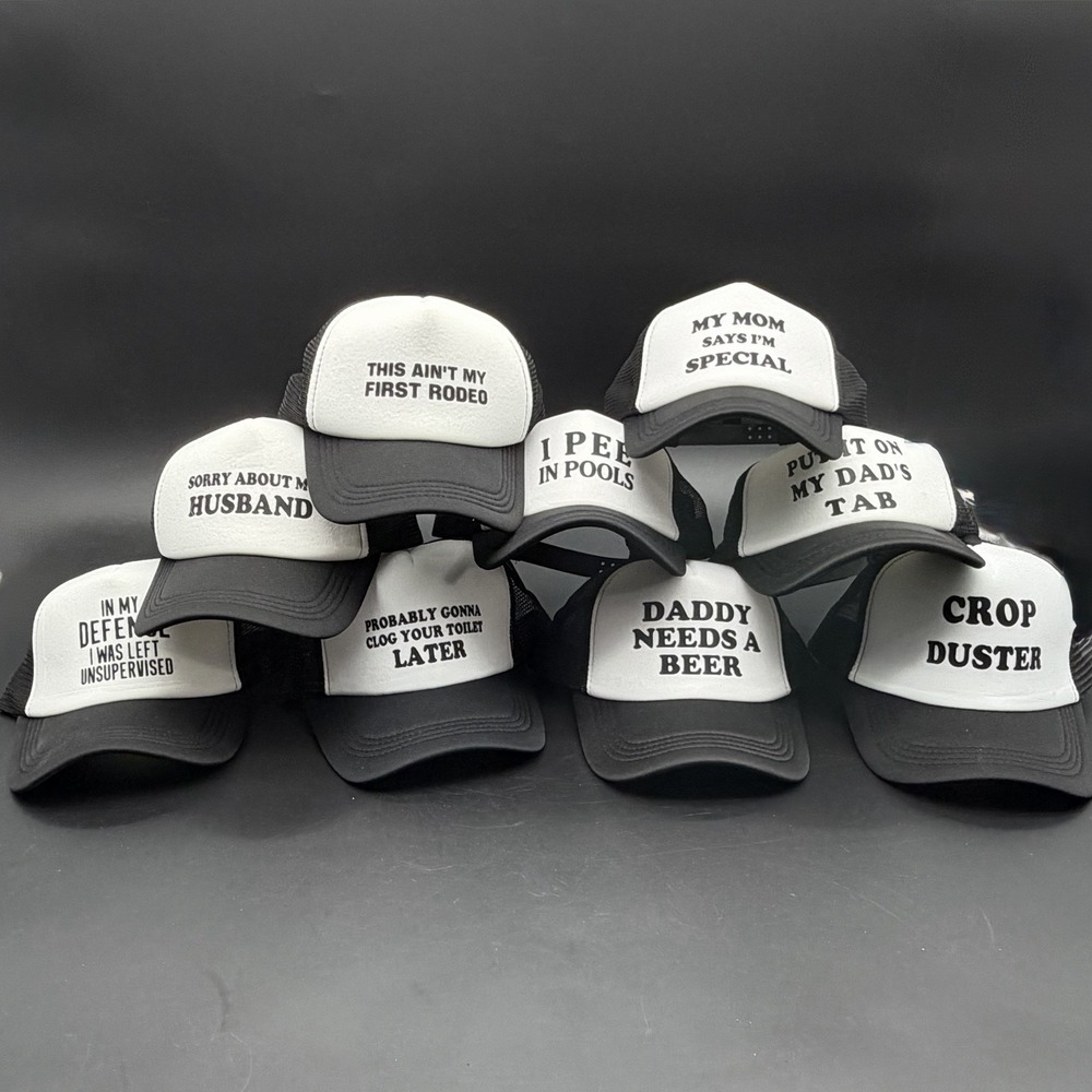 Lot Of 9 Funny Slogan Trucker Hat Wholesale Novelty Foam Mesh Snapback Cap Set